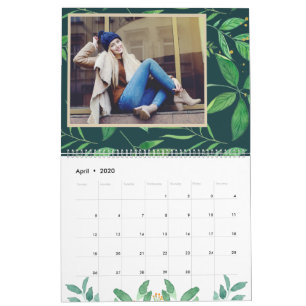 Tropical Leaves Editable Year Photo Calendar