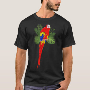 Tropical Leaves Exotic Bird Jungle Animal Macaw Pa T-Shirt