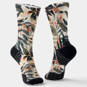 Tropical Leaves Extravaganza Socks