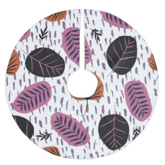 Tropical leaves, fashionable seamless pattern. brushed polyester tree skirt