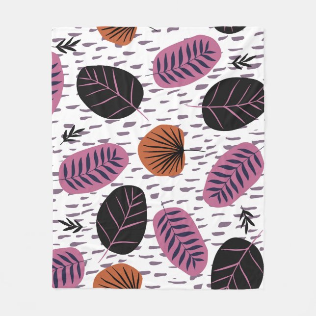 Tropical leaves, fashionable seamless pattern. fleece blanket (Front)