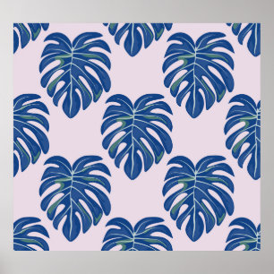 Tropical Leaves Fashionable Seamless Pattern Poster