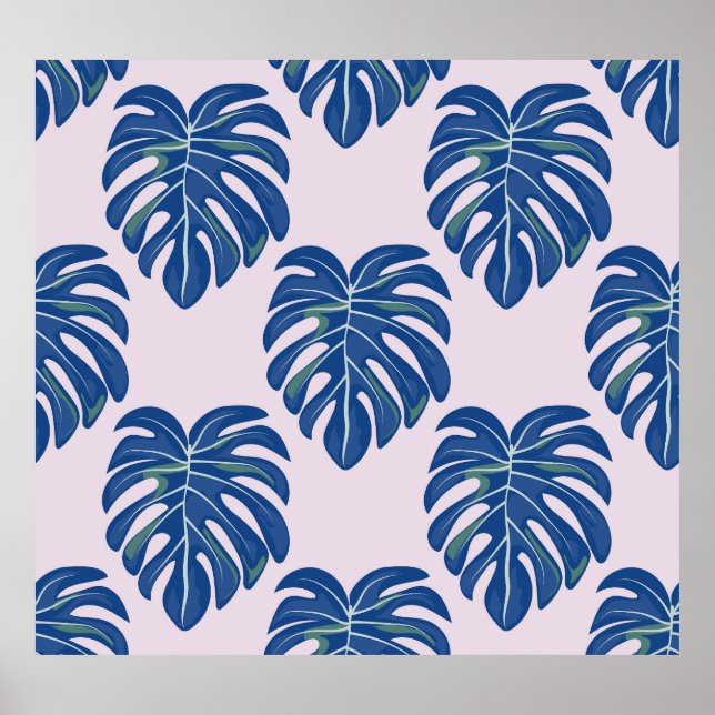 Tropical Leaves Fashionable Seamless Pattern Poster (Front)
