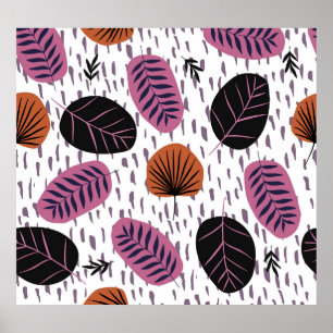 Tropical leaves, fashionable seamless pattern. poster