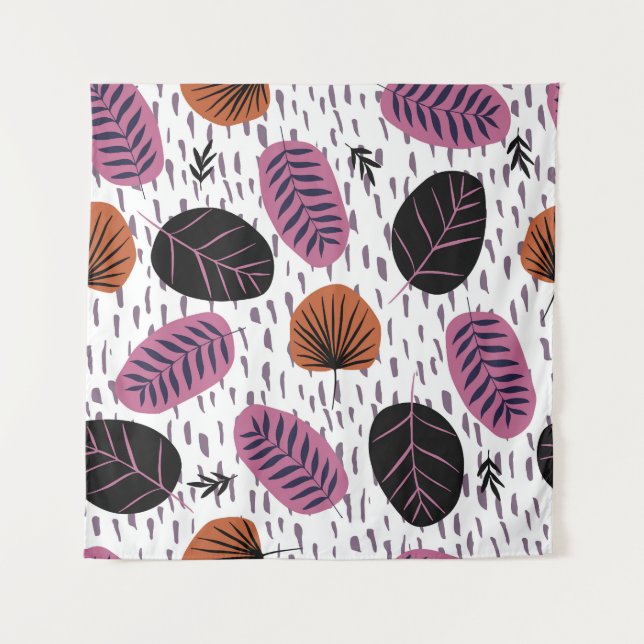 Tropical leaves, fashionable seamless pattern. tapestry (Front)