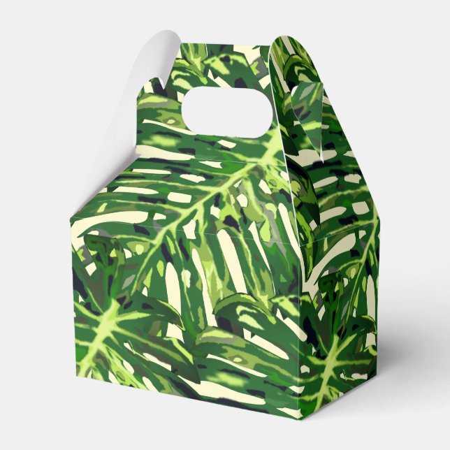 Tropical Leaves Favour Box (Front Side)