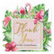 Tropical Leaves Flamingos Thank You Party Favour