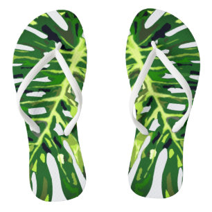 Tropical Leaves Flip Flops