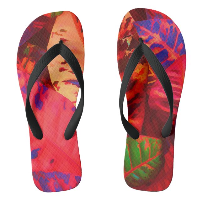 Tropical Leaves Flip Flops (Footbed)