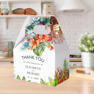 Tropical Leaves Floral Beach Wedding Favor Box
