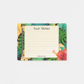 Tropical Leaves Floral Pencil Post It Notes