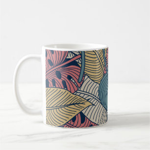 Tropical Leaves, Floral Seamless Background. Coffee Mug