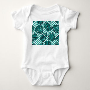 Tropical Leaves: Floral Seamless Pattern. Baby Bodysuit