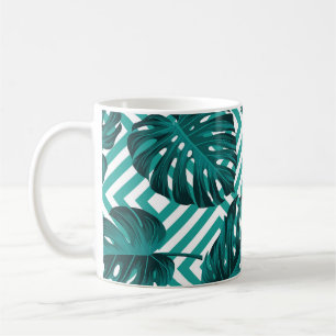 Tropical Leaves: Floral Seamless Pattern. Coffee Mug