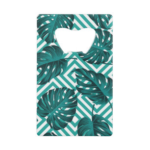 Tropical Leaves: Floral Seamless Pattern. Credit Card Bottle Opener