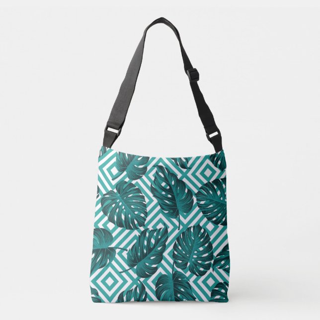 Tropical Leaves: Floral Seamless Pattern. Crossbody Bag (Front)