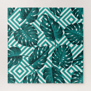 Tropical Leaves: Floral Seamless Pattern. Jigsaw Puzzle