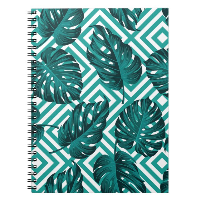 Tropical Leaves: Floral Seamless Pattern. Notebook (Front)