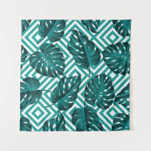 Tropical Leaves: Floral Seamless Pattern. Tapestry