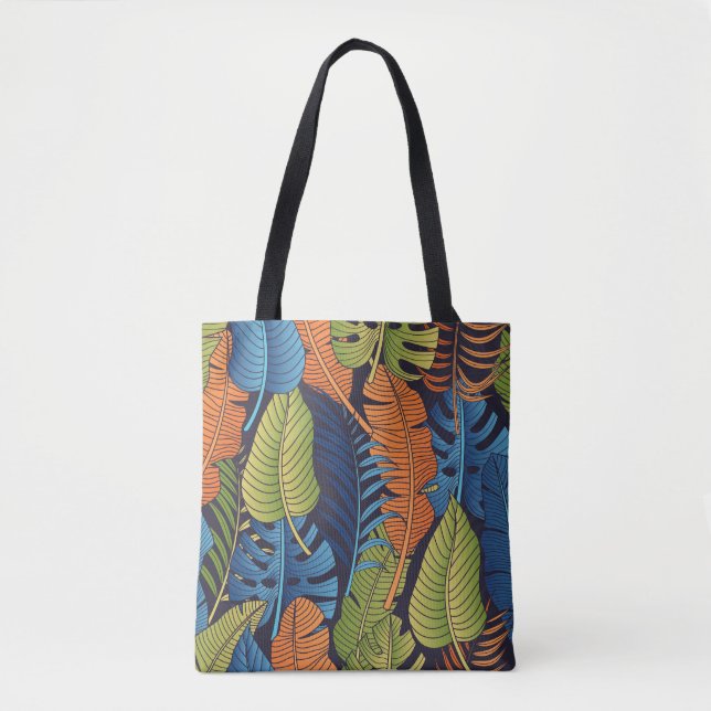 Tropical leaves, floral seamless pattern. tote bag (Front)