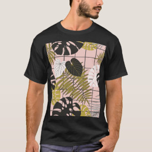 Tropical leaves, flowers, hand-painted pattern. T-Shirt