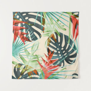 Tropical Leaves & Flowers: Vibrant Pattern Tapestry