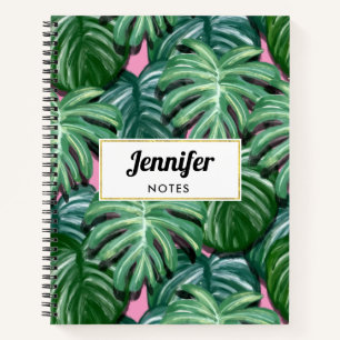Tropical Leaves Foliage Green & Lush Notebook