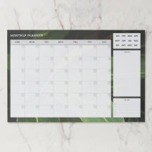 Tropical leaves (for him) Undated Monthly Planner