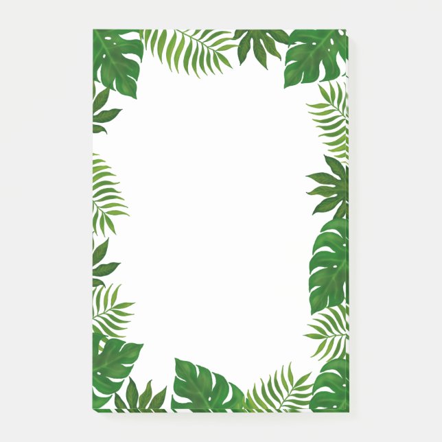 Tropical Leaves Frame Post-it Notes (Front)