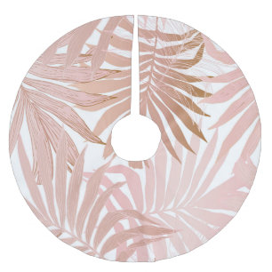 Tropical leaves: glossy gradient pattern. brushed polyester tree skirt