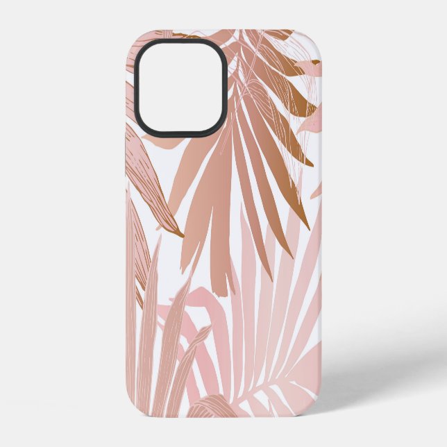 Tropical leaves: glossy gradient pattern. iPhone case (Back)