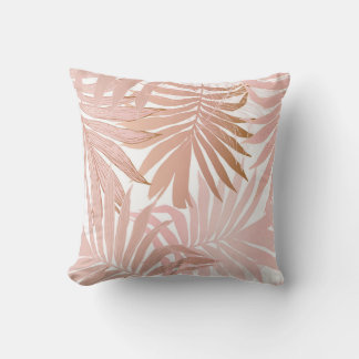 Tropical leaves: glossy gradient pattern. throw pillow