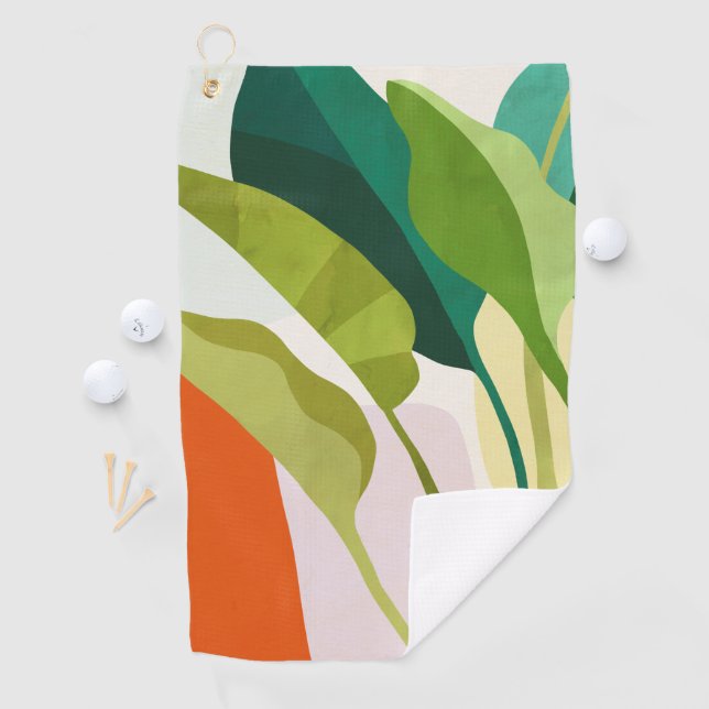 Tropical Leaves Golf Towel (InSitu)
