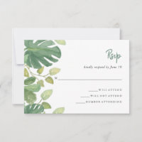 Tropical Leaves | Green and White Wedding Response