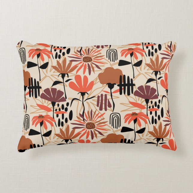 Tropical leaves hand drawn seamless pattern. Botan Accent Pillow (Front)