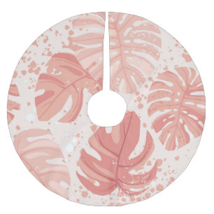Tropical leaves: hand-drawn vintage pattern. brushed polyester tree skirt