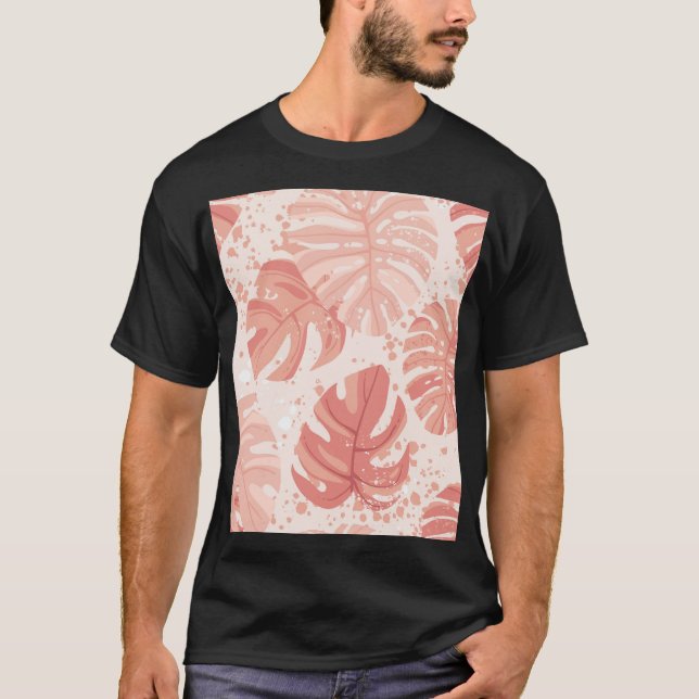Tropical leaves: hand-drawn vintage pattern. T-Shirt (Front)