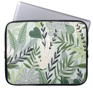Tropical Leaves: Hand-Drawn Vintage Print. Laptop Sleeve
