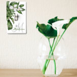 Tropical Leaves Hawaii Flower Monogram Light Switch Cover<br><div class="desc">This design was created though digital art. It may be personalized in the area provided by changing the photo and/or text. Or it can be customized by choosing the click to customize further option and delete or change the colour the background, add text, change the text colour or style, or...</div>