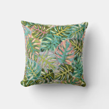 Tropical Leaves in Pretty Pastels