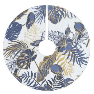 Tropical leaves, jungle seamless background. brushed polyester tree skirt