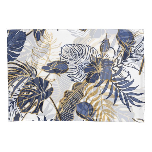Tropical leaves, jungle seamless background. pillowcase (Front)