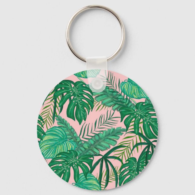Tropical Leaves Keychain (Front)