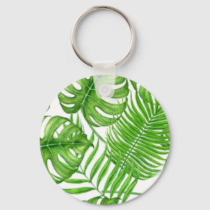 Tropical leaves keychain
