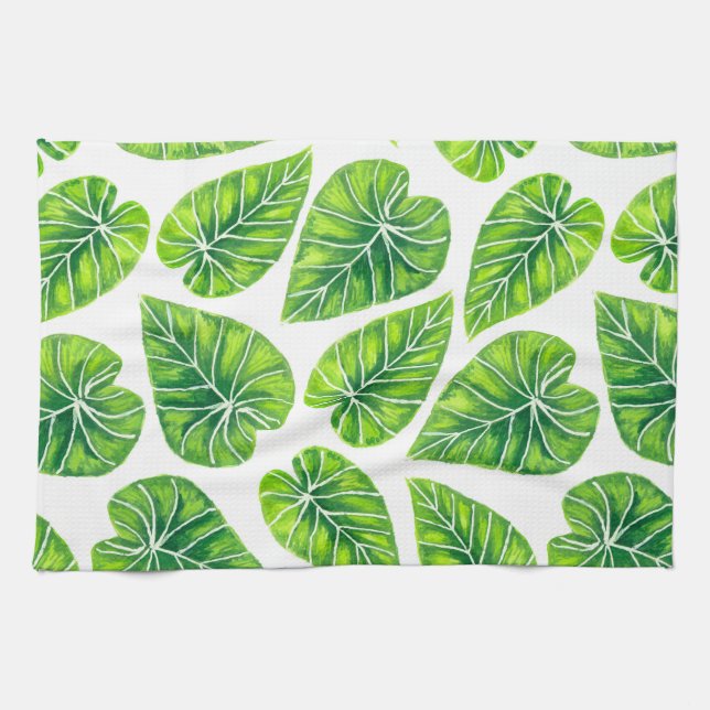Tropical leaves kitchen towel (Horizontal)