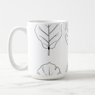 Tropical Leaves Line Art Pattern Coffee Mug