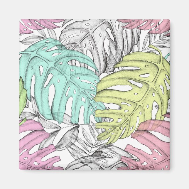 Tropical Leaves Magnet (Front)