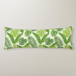 Tropical Leaves & Monstera Seamless Pattern Body Pillow