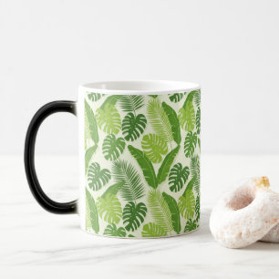 Tropical Leaves & Monstera Seamless Pattern Magic Mug