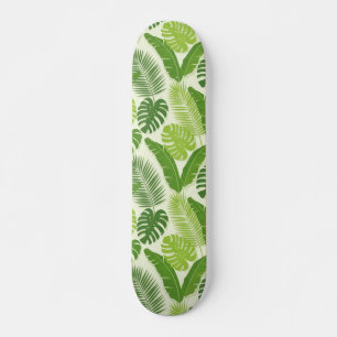 Tropical Leaves & Monstera Seamless Pattern Skateboard